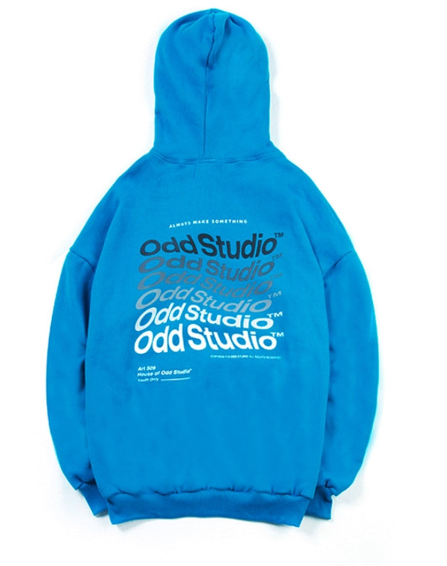 Odd Studio (オッドスタジオ) ODD STUDIO WAVE LOOSE FIT HOOD SHIRT - BLUE