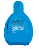 Odd Studio (オッドスタジオ) ODD STUDIO WAVE LOOSE FIT HOOD SHIRT - BLUE