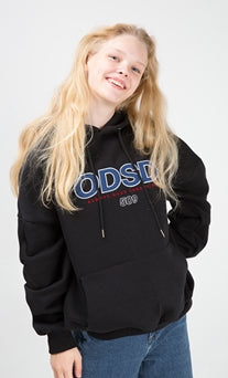 Odd Studio (オッドスタジオ) ODD STUDIO ODSO LOGO LOOSE FIT HOOD SHIRT - BLACK