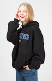 Odd Studio (オッドスタジオ) ODD STUDIO ODSO LOGO LOOSE FIT HOOD SHIRT - BLACK