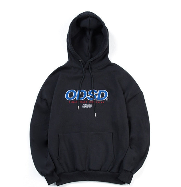 Odd Studio (オッドスタジオ) ODD STUDIO ODSO LOGO LOOSE FIT HOOD SHIRT - BLACK