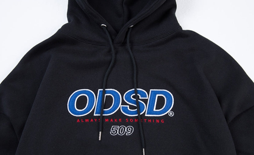 Odd Studio (オッドスタジオ) ODD STUDIO ODSO LOGO LOOSE FIT HOOD SHIRT - BLACK