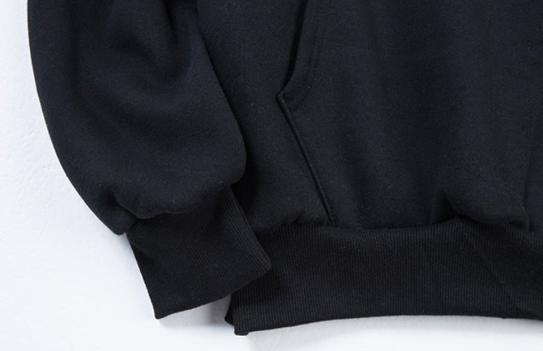 Odd Studio (オッドスタジオ) ODD STUDIO ODSO LOGO LOOSE FIT HOOD SHIRT - BLACK