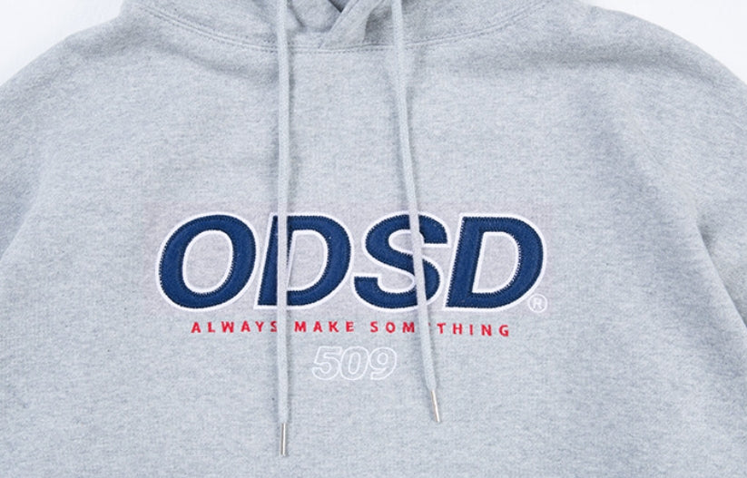 Odd Studio (オッドスタジオ) ODD STUDIO ODSO LOGO LOOSE FIT HOOD SHIRT - GRAY