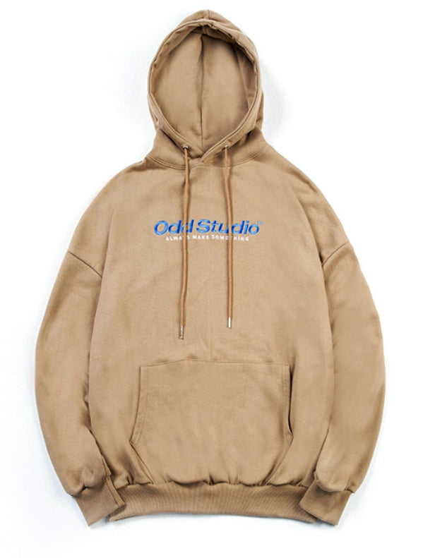 Odd Studio (オッドスタジオ) ODD STUDIO STANDARD LOGO LOOSE FIT HOOD SHIRT - BROWN