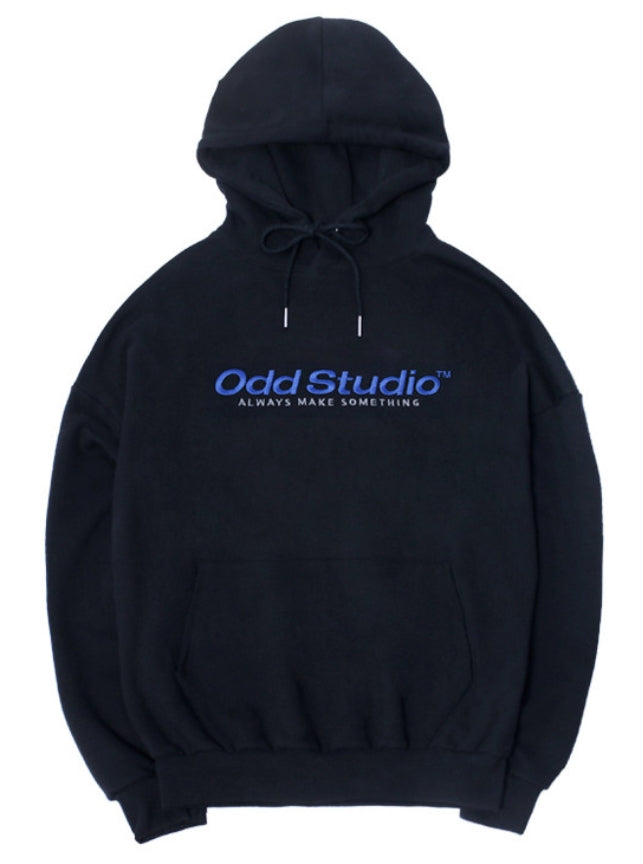 Odd Studio (オッドスタジオ) ODD STUDIO STANDARD LOGO LOOSE FIT HOOD SHIRT - BLACK