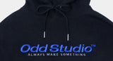 Odd Studio (オッドスタジオ) ODD STUDIO STANDARD LOGO LOOSE FIT HOOD SHIRT - BLACK