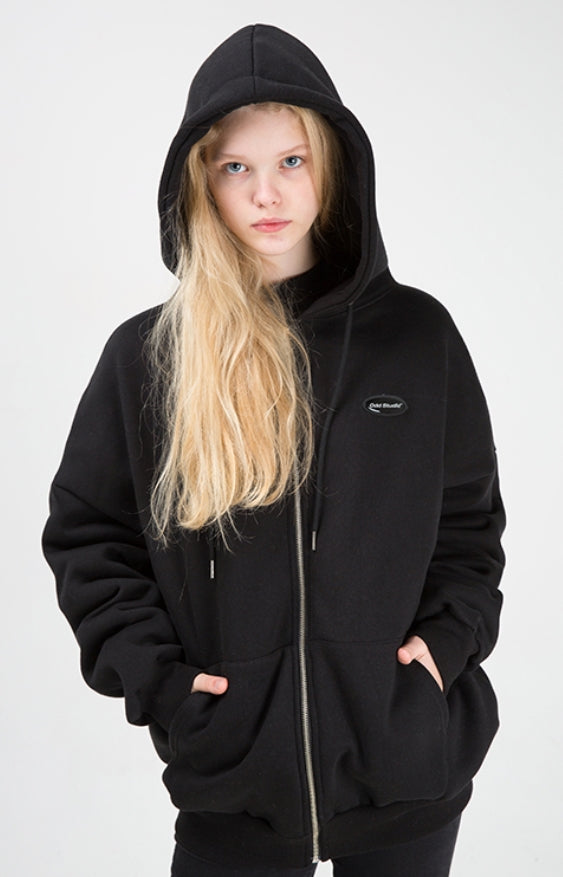 Odd Studio (オッドスタジオ) ODD STUDIO STANDARD LOGO ZIP-UP LOOSE FIT HOOD SHIRT - 3Color