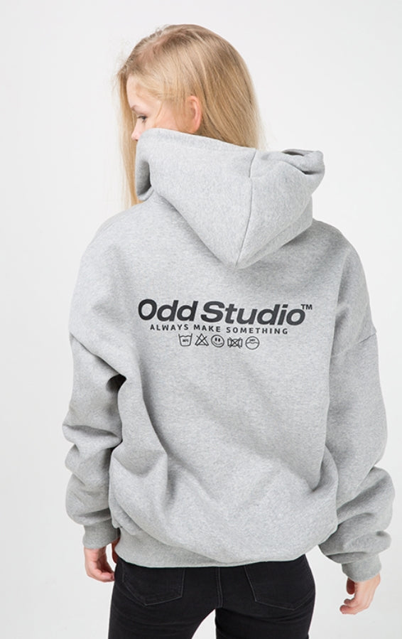 Odd Studio (オッドスタジオ) ODD STUDIO STANDARD LOGO ZIP-UP LOOSE FIT HOOD SHIRT - 3Color