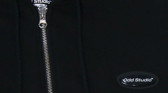 Odd Studio (オッドスタジオ) ODD STUDIO STANDARD LOGO ZIP-UP LOOSE FIT HOOD SHIRT - 3Color
