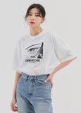 Odd Studio (オッドスタジオ) ODD STUDIO FACE T-SHIRT - WHITE