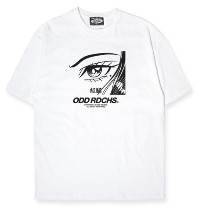 Odd Studio (オッドスタジオ) ODD STUDIO FACE T-SHIRT - WHITE