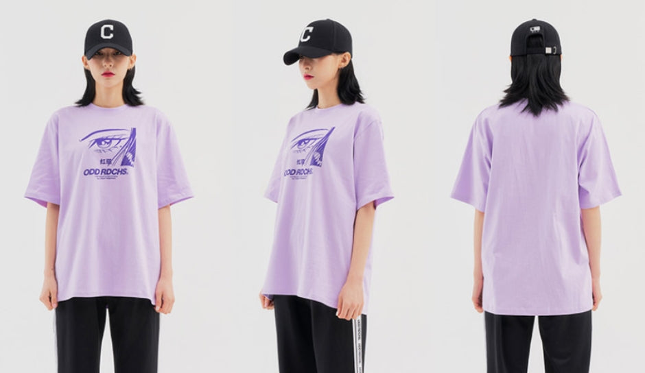 Odd Studio (オッドスタジオ) ODD STUDIO FACE T-SHIRT - PURPLE
