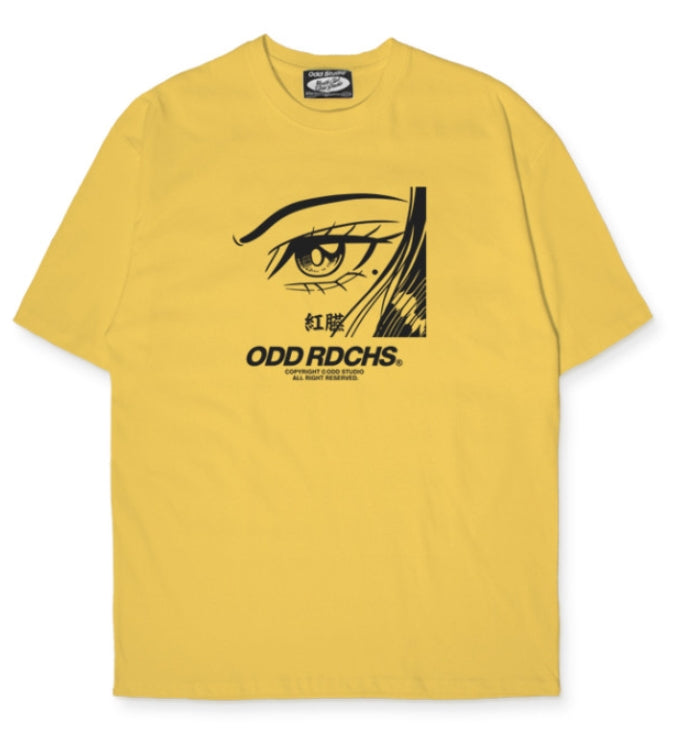 Odd Studio (オッドスタジオ) ODD STUDIO FACE T-SHIRT - MUSTARD
