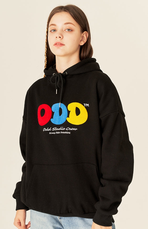 Odd Studio (オッドスタジオ) BOUCLE BICHON LOOSE-FIT HOOD - BLACK
