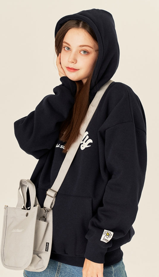 Odd Studio (オッドスタジオ) BUTTERFLY BOLD LOOSE-FIT HOOD - NAVY