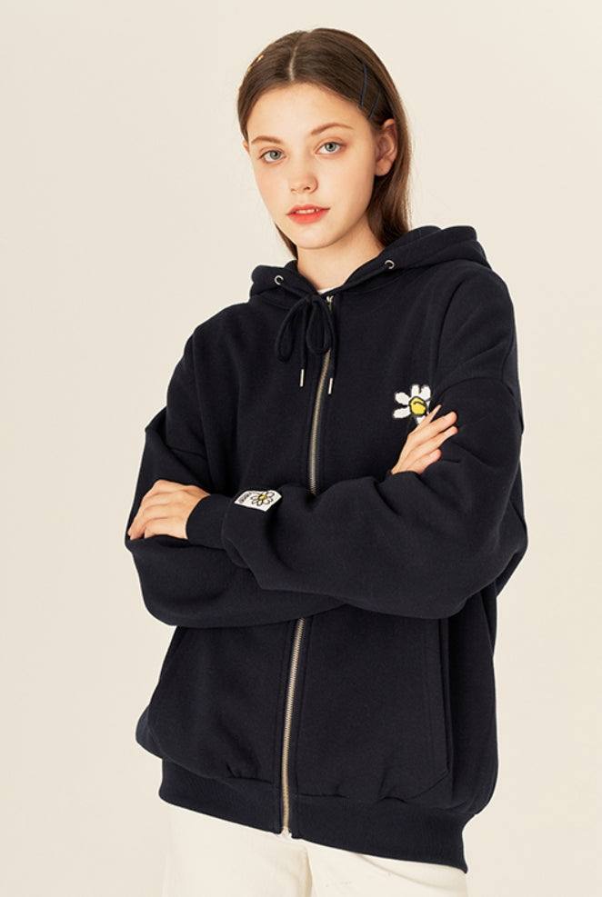 Odd Studio (オッドスタジオ) PIXEL DAISY LOOSE-FIT HOOD ZIP-UP - NALVY