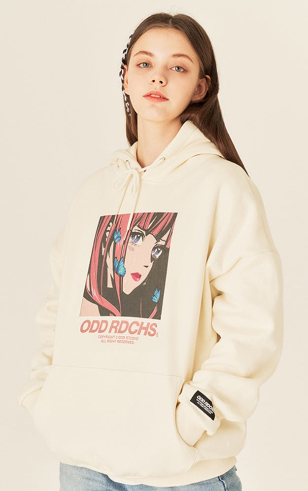 Odd Studio (オッドスタジオ) CRYING LOOSE-FIT HOOD - CREAM