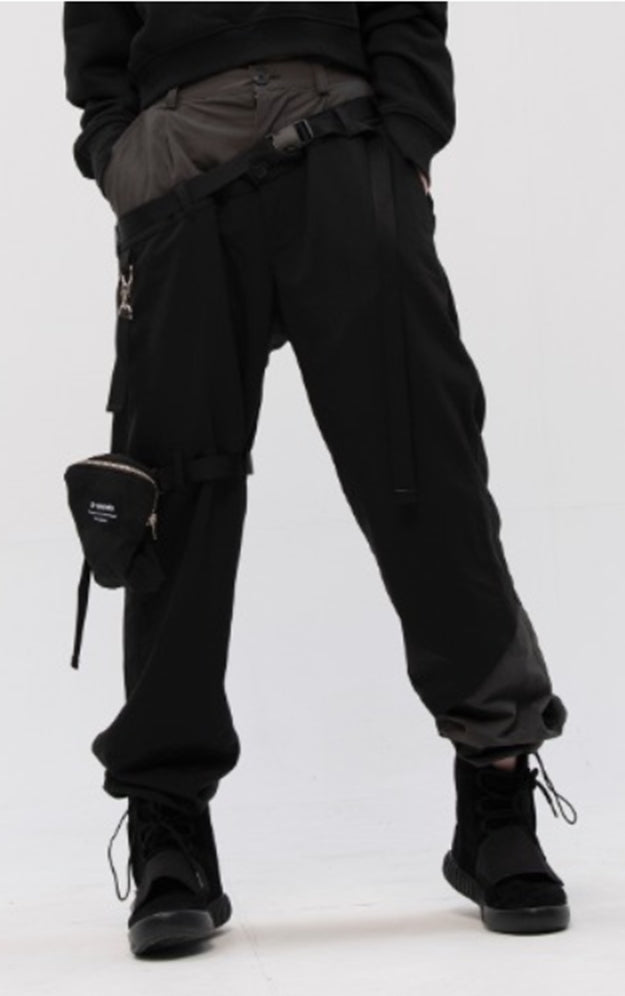 オウェンド(A-WENDE) Layered belted trousers