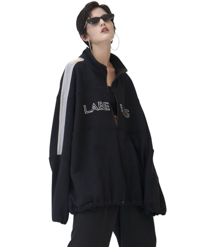 レイブレス(LABELESS)    CHEST LOGO ZIP UP JACKET