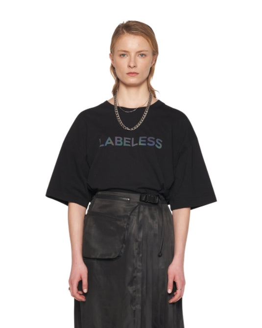 レイブレス(LABELESS)   BLACK AURORA LOGO T-SHIRT