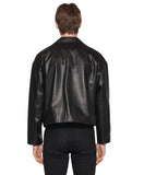 レイブレス(LABELESS)  FAUX LEATHER LOGO EMBOSS JACKET