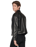レイブレス(LABELESS)  FAUX LEATHER LOGO EMBOSS JACKET