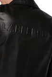 レイブレス(LABELESS)  FAUX LEATHER LOGO EMBOSS JACKET