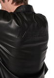 レイブレス(LABELESS)  FAUX LEATHER LOGO EMBOSS JACKET