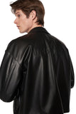 レイブレス(LABELESS)  FAUX LEATHER LOGO EMBOSS JACKET