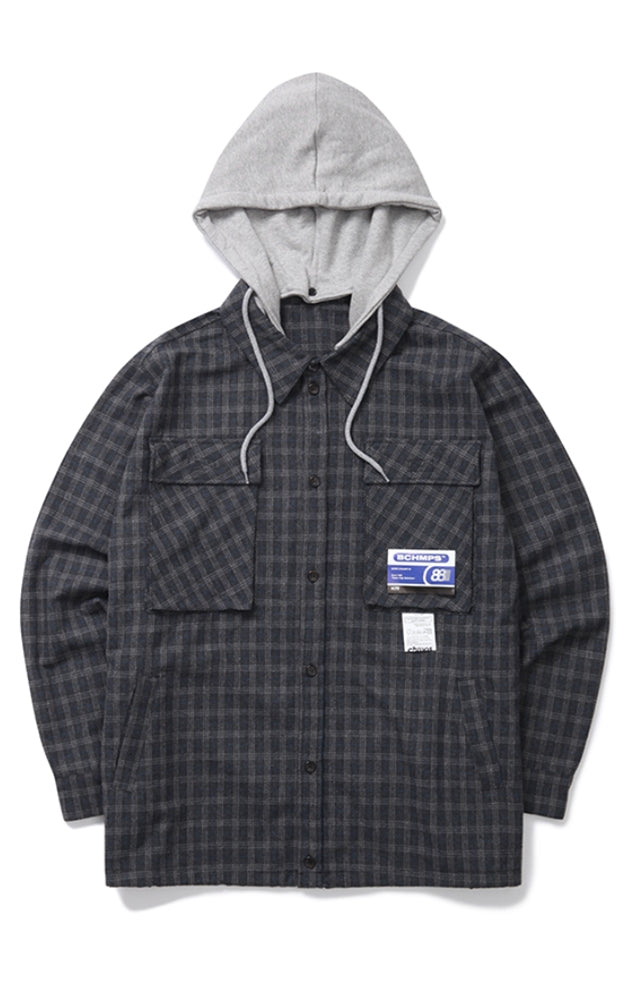 ボーンチャンプス(BORN CHAMPS) BC 88 CHECK HOOD SHIRT CESDMSH01GY