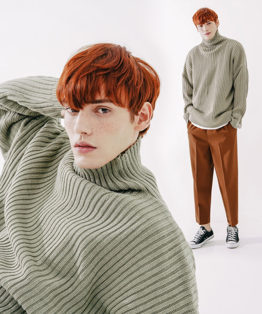 ダブルユーブイプロジェクト(WV PROJECT)  Peanut Butter Turtleneck Knit Light Khaki CJKN7434