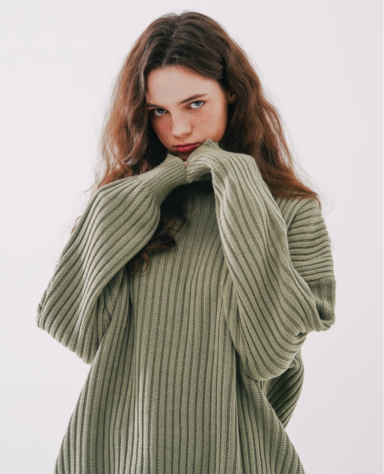 ダブルユーブイプロジェクト(WV PROJECT)  Peanut Butter Turtleneck Knit Light Khaki CJKN7434