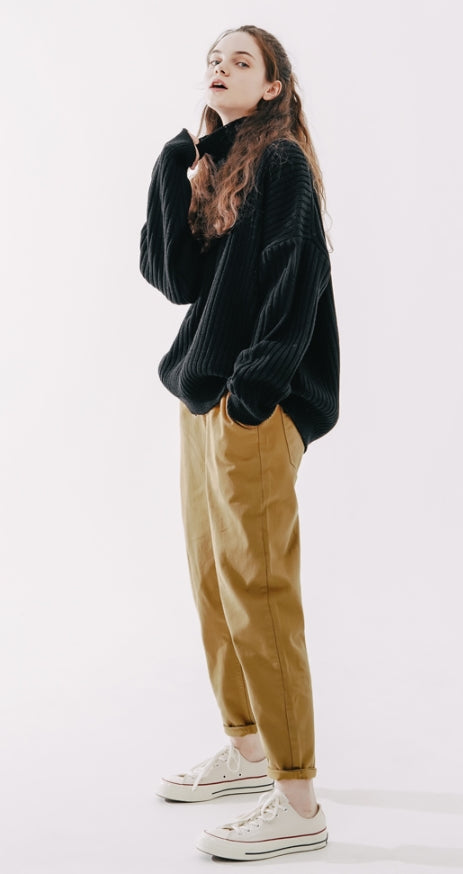 ダブルユーブイプロジェクト(WV PROJECT)  Peanut Butter Turtleneck Knit Black CJKN7434