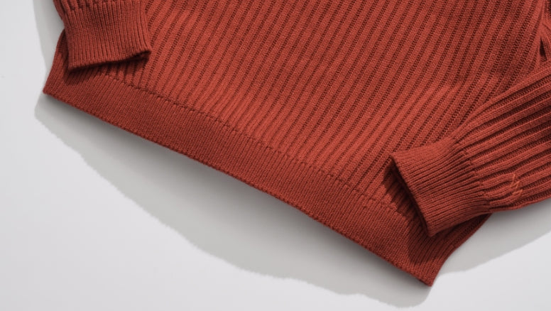 ダブルユーブイプロジェクト(WV PROJECT)  Peanut Butter Turtleneck Knit Red Brown CJKN7434