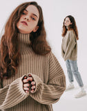 ダブルユーブイプロジェクト(WV PROJECT)  Peanut Butter Turtleneck Knit Beige CJKN7434