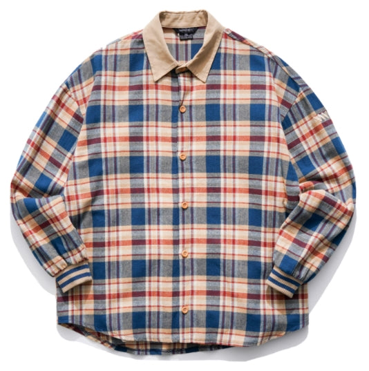 ダブルユーブイプロジェクト(WV PROJECT) MOCHA BALLOON CHECK SHIRTS BEIGE MJLS7414
