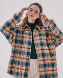ダブルユーブイプロジェクト(WV PROJECT) MOCHA BALLOON CHECK SHIRTS BEIGE MJLS7414