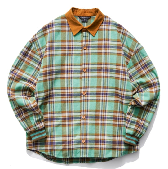 ダブルユーブイプロジェクト(WV PROJECT) MOCHA BALLOON CHECK SHIRTS CAMEL MJLS7414