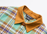 ダブルユーブイプロジェクト(WV PROJECT) MOCHA BALLOON CHECK SHIRTS CAMEL MJLS7414