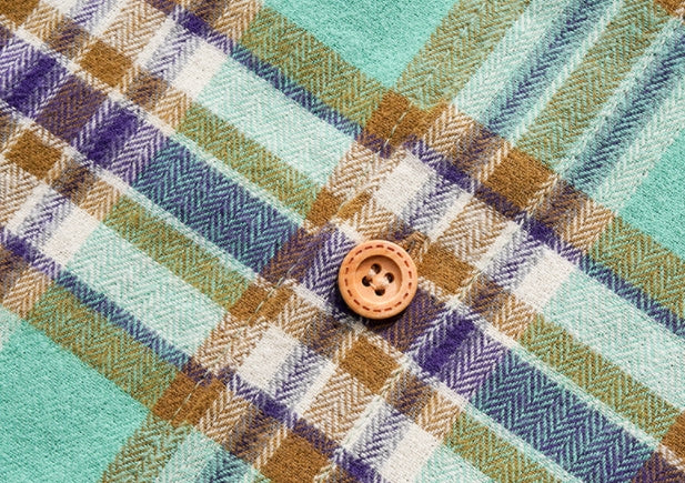 ダブルユーブイプロジェクト(WV PROJECT) MOCHA BALLOON CHECK SHIRTS CAMEL MJLS7414