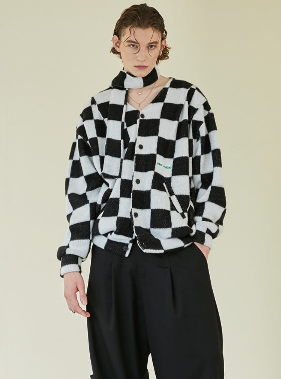 イーエスシースタジオ(ESC STUDIO)  Chess muffler cardigan