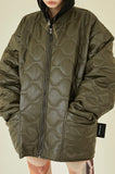 イーエスシースタジオ(ESC STUDIO)  Leather quilted jumper (khaki)
