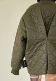 イーエスシースタジオ(ESC STUDIO)  Leather quilted jumper (khaki)