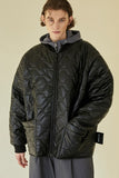 イーエスシースタジオ(ESC STUDIO)  Leather quilted jumper (black)