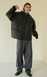 イーエスシースタジオ(ESC STUDIO)  Leather quilted jumper (black)