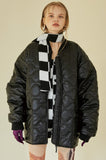 イーエスシースタジオ(ESC STUDIO)  Leather quilted jumper (black)