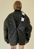 イーエスシースタジオ(ESC STUDIO)  Leather quilted jumper (black)