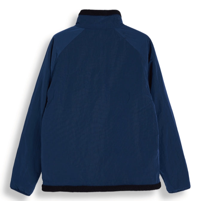 ORDINARY PEOPLE(オーディナリーピープル)  BLUE STITCH POINT BLACK REVERSIBLE FLEECE JACKET