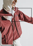 ORDINARY PEOPLE(オーディナリーピープル)  RED STITCH POINT IVORY REVERSIBLE FLEECE JACKET